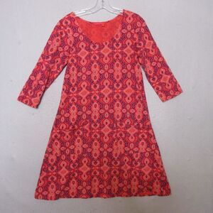 Fresh Produce Dress  Small Red Pockets Lagenlook‎ Asymmetrical Hem USA